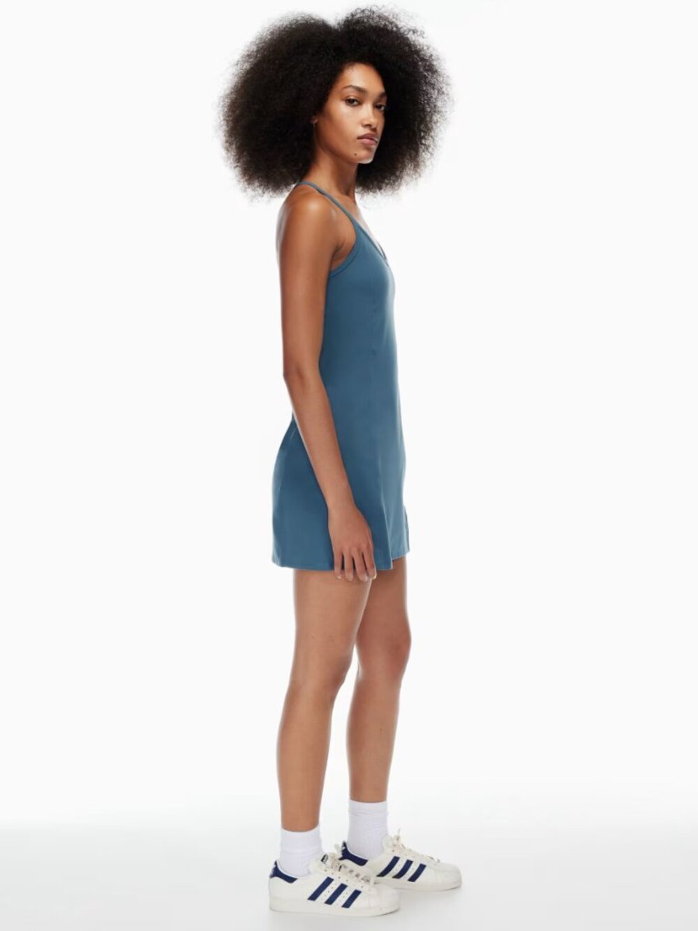Aritzia TNA TnAction Slick Court Teal Blue Racerback Mini Tennis Dress, Size 2XS - Picture 14 of 16
